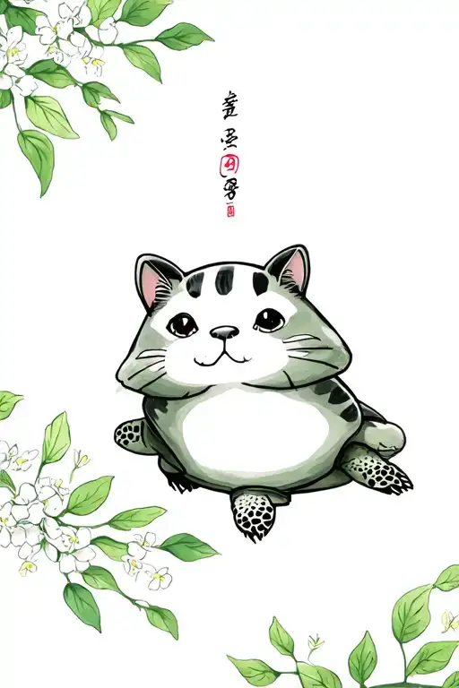 Turtle Cat Hippo Gypsophyla Nature Phrases Of Green Tea Petals Anime