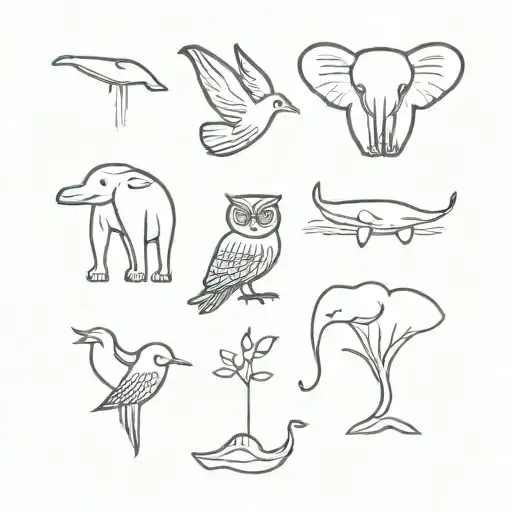 Owl And Elephant And Whale