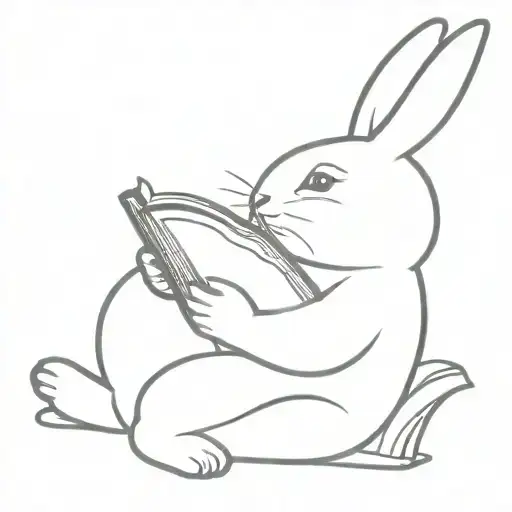 Bunny Reading A Book