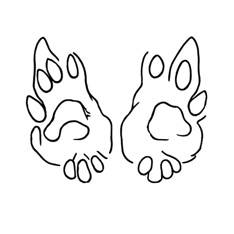 A Dog's Paw And A Cat's Chat Paw