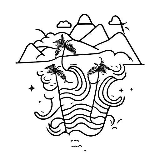 Airplane Mountain Wave Palm Tree