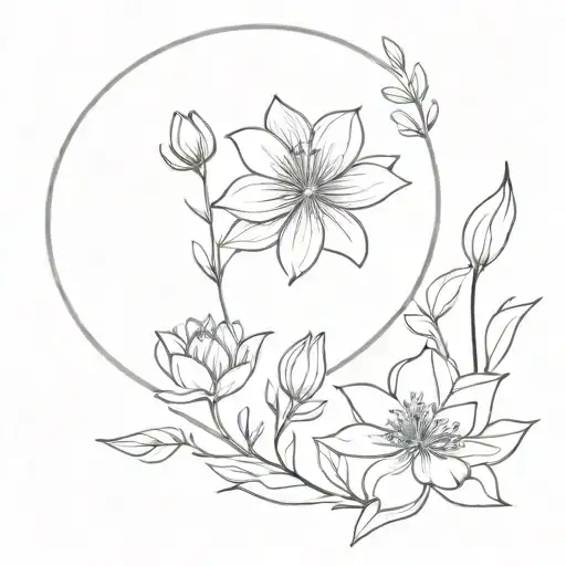 Flowers With A Half Moon