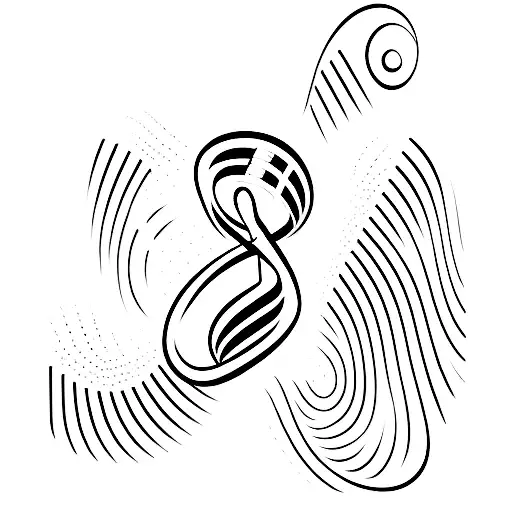 Music Note With A Wave And A Plane