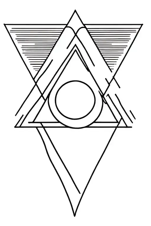 Alchemist Triangle With Crescent Moon