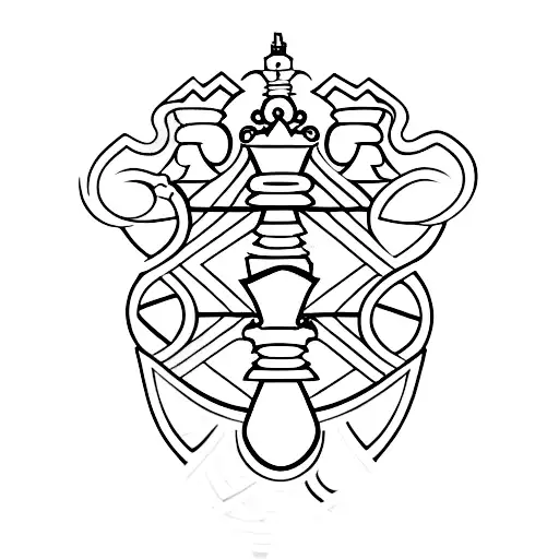 Chess Pieces Arranged In A Minimalist Design