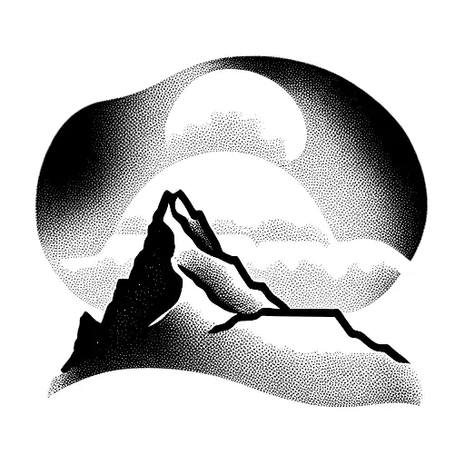 Torso Of A Bear In Front Of The Matterhorn