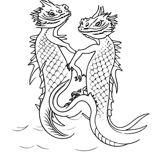 Two Water Dragons