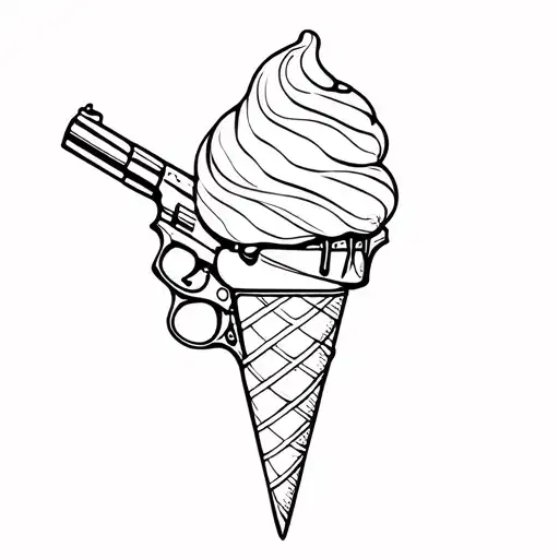 A Gun And Icecream Cone