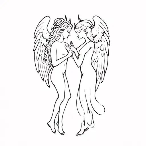 Angel And Devil Cartoon
