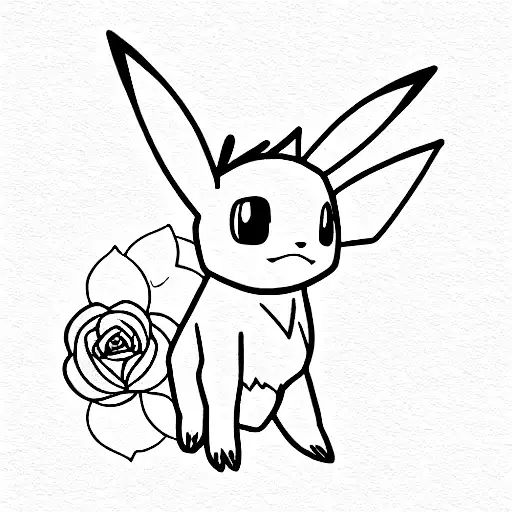 Eevee Pokemon With Flowers Around