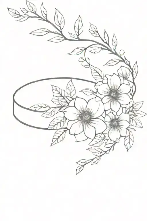 Floral Bracelet On Wrist And Forearm Tattoo Design