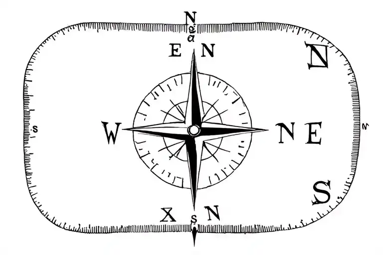 Compass With Letters And As A Pointer A Flash