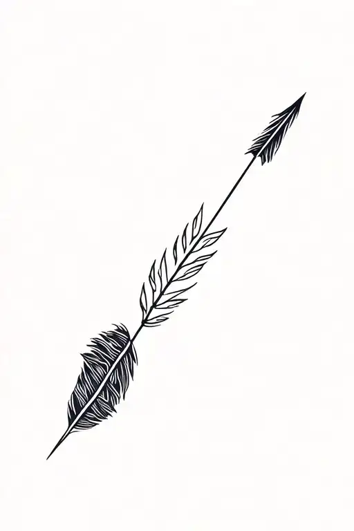 Geometric Arrow With Feathers