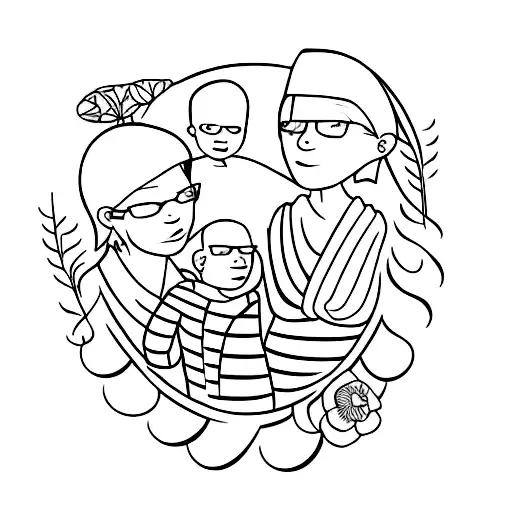 Family Mother And Sons