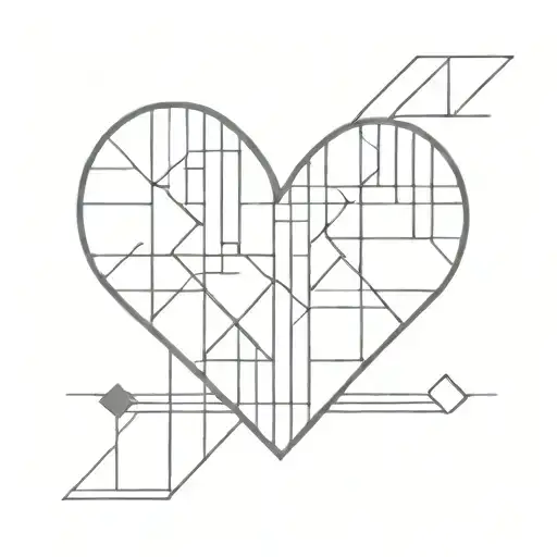 A Minimalist Tattoo Of A Pixelated Heart Representing The Love For Family Members