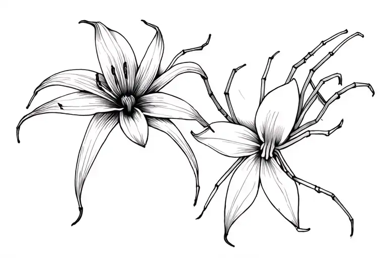 Spider Lily And Spider