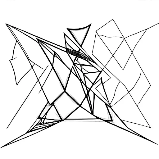 Three Triangles Side By Side A Line Through The Triangles Passing Like A Bird Fly