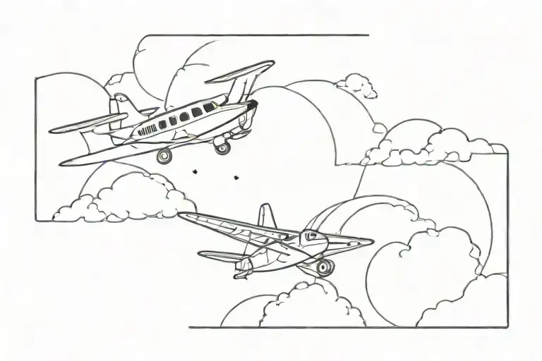 Small Airplane Flying In The Sky