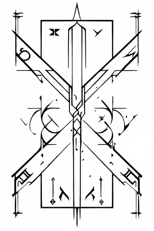 A Mix Of Nordic Runes In A Cyberpunk Style