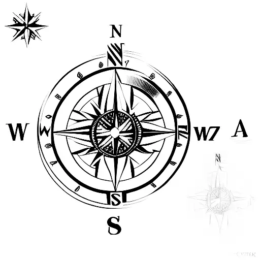 Compass With Flowers And The Cancer Zodiac Constellation
