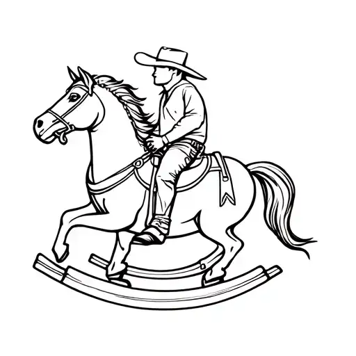 Cowboy On A Rocking Horse