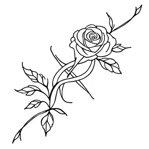 Croix Et Rose Intertwined