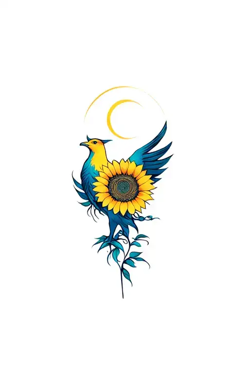 Sunflower And Phoesnix Rising Phoenix