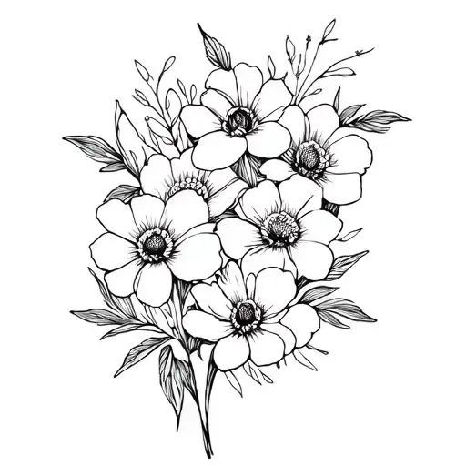 Birth Flowers Intertwined - May July And October