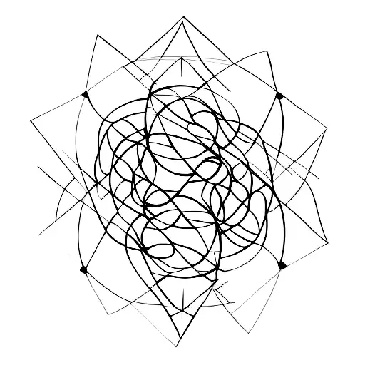 An Abstract Geometric Tattoo Inspired By The Sound Waves Of Their Favorite Music Genre