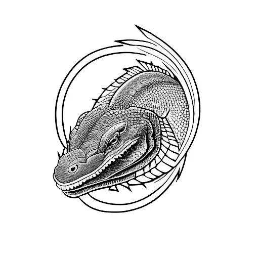 Basic Line Work Komodo Dragon