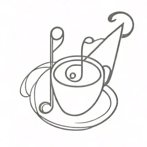 Coffee Music Note Intertwined With Letter N
