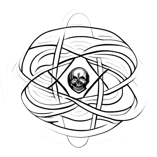 A Circle Made Of Intertwined Rap Lyrics With A Skull In The Middle