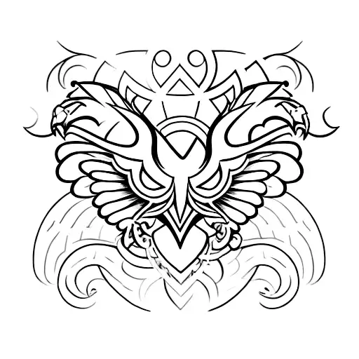 Eagle Tattoo With Geometries
