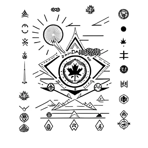 Coordinates With Canada Symbol