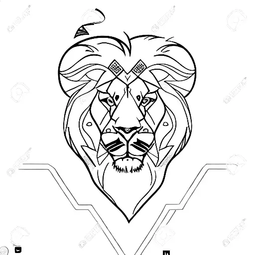 Computer Circuit Board With Lion