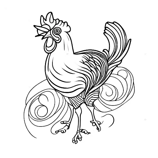 Rooster With Shading