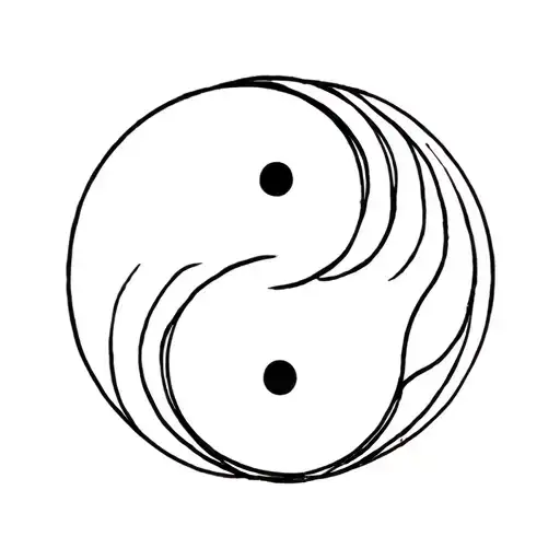 Japanease Line Work Yin Yang
