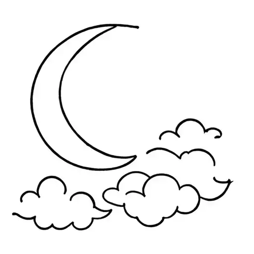 Half Moon And Cloud