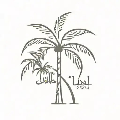 Iraqi Palm Tree With Arabic Calligraphy