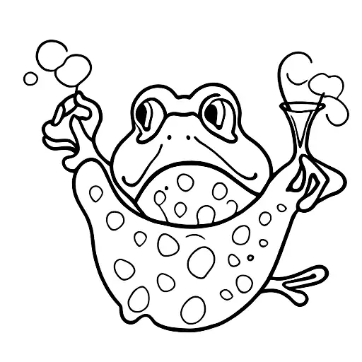 Frog In Cocktail Glass