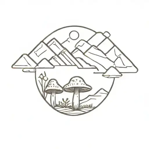 Mushroom And Mountain Miniature