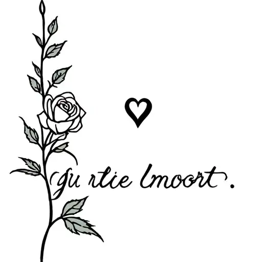 Rose And Heart With Text