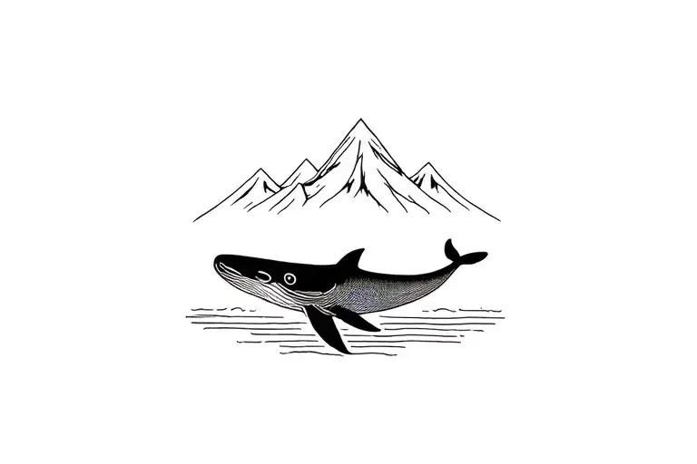 Whale With Mountain In Line Of Back