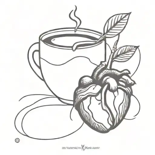 Human Heart And Coffee Bean Together