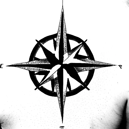 Compass Rose With Colours