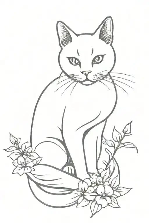 Cat With Wings Resembling A Phoenix On A Sakura Tree For Males