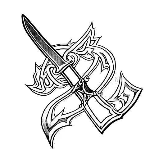Claymore Sword With Two Letter X's