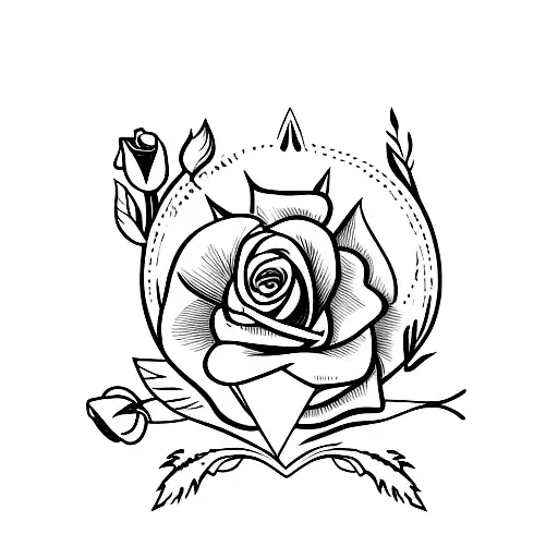 Leaf Arrow With Rose On Top
