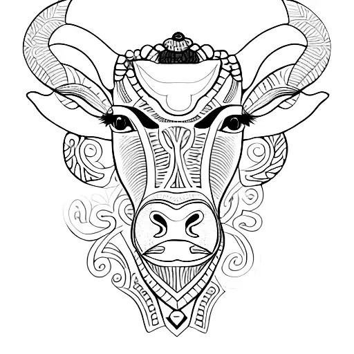 Head Of A Zebu African Style