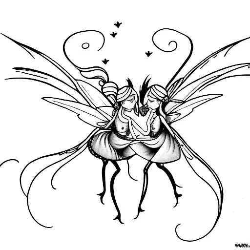 Two Fairies Flying Female